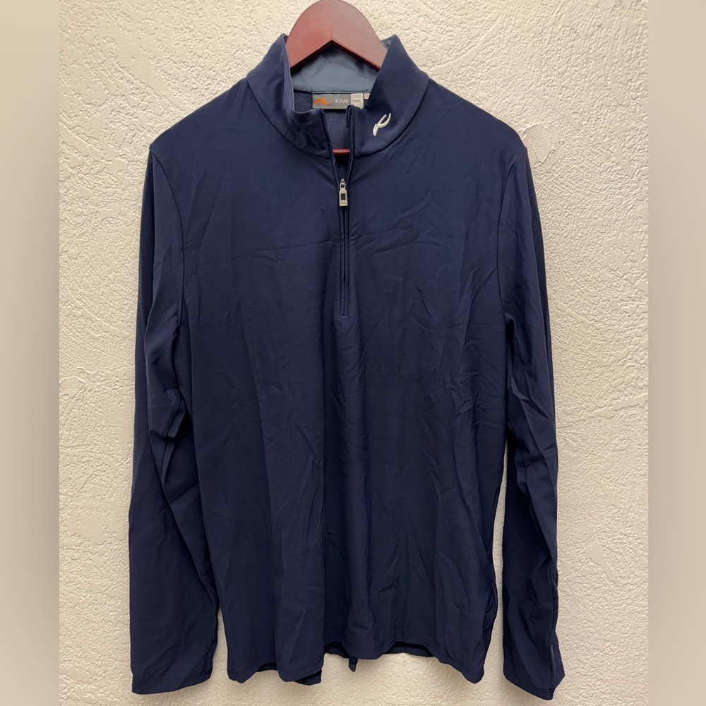 KJUS Men's Cool Recovery Midlayer Half-Zip Navy LIKE NEW UPF 30 SIZE XL